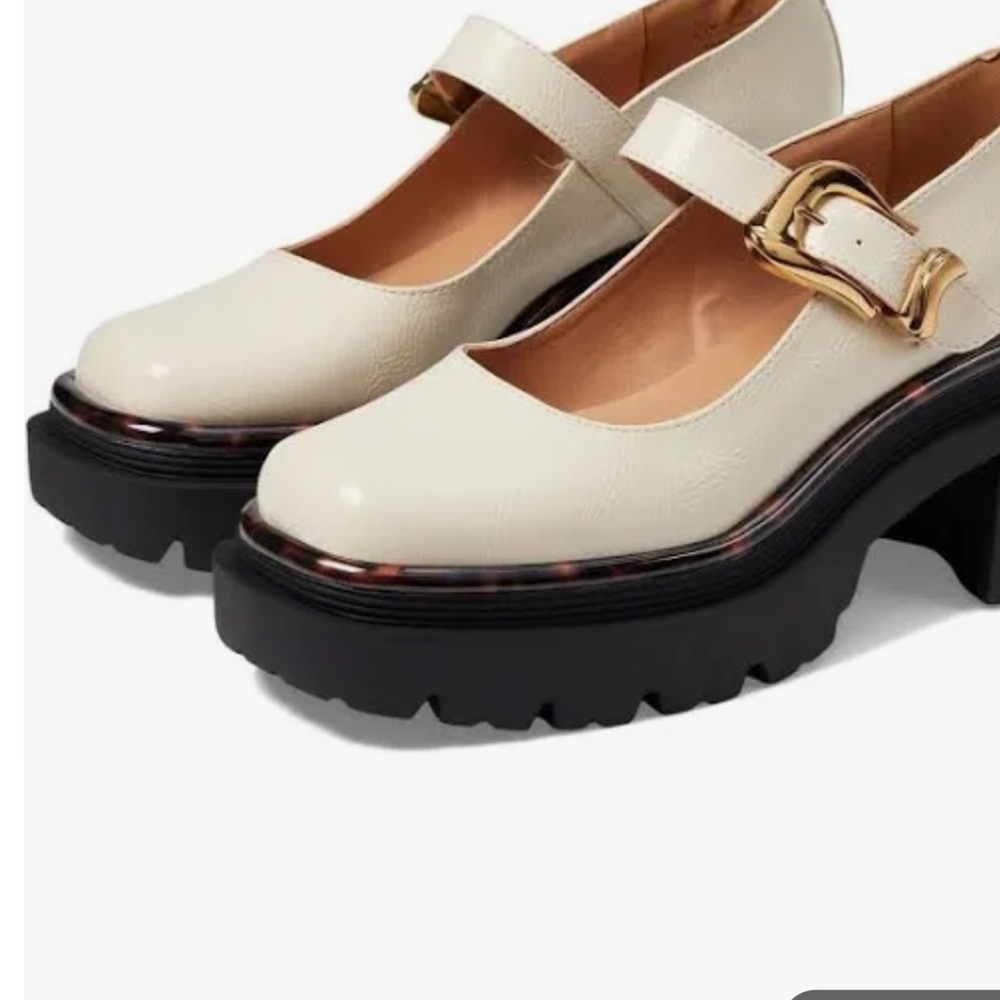 Elegant Cream Platform Mary Jane Shoes